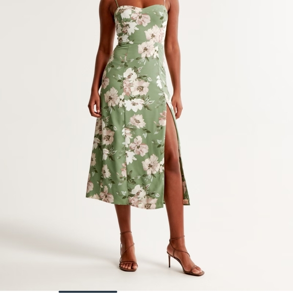 Abercrombie & Fitch Blue and Cream Midi Dress - Picture 8 of 12